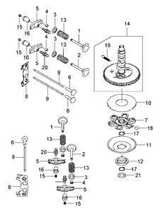 Fh601v-Bs27 Valve And Camshaft Diagram and Parts List for M48-KW 53AI8CTV750-23HP Cub Cadet Lawn Tractor